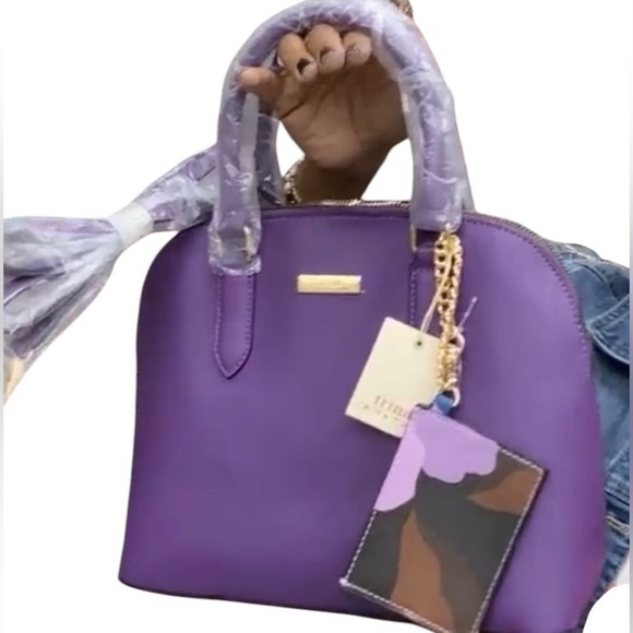 Trina Turk Plum Wildflower Crossbody Tote With  Straps and Card Holder NWT - Picture 9 of 13